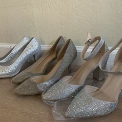 Silver Dress High Heel Shoes 