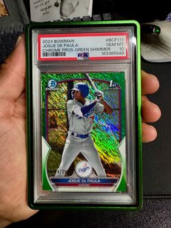 2023 Bowman Chrome 1st Josue De Paula Green Shimmer /99 PSA 10