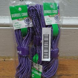 3 Pack Of Purple Bungee Cords 18 Feet Long