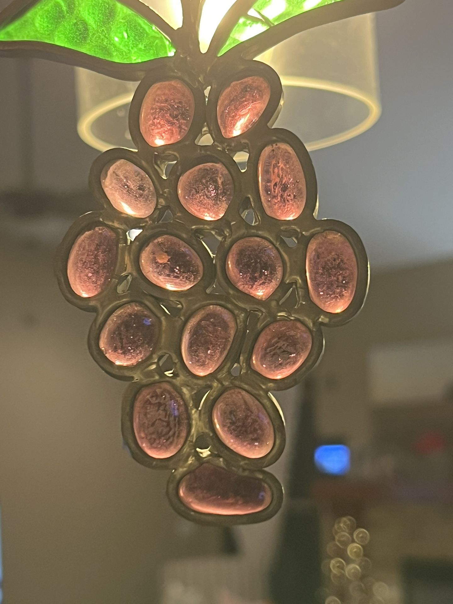 Stained Glass Grapes Window Hanging