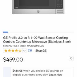 GE Profile XL 2.2 Cu Ft 1100-watt Counter Top Microwave 
