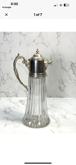 Italian Glass Wine Decanter Carafe Claret Jug Gargoyle Spout Italy Rare