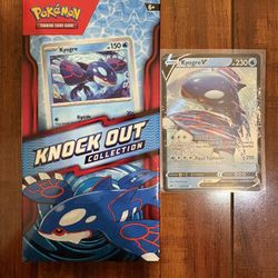 Pokemon Kyogre Knock Out Collection With Promo Inside & Bonus Kyogre V Card!