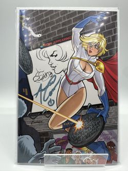POWER GIRL #1 CVR-E CONNER EXCL VIR VAR LTD 750 SIGN/SKETCH By Jim Palmiotti And Signed By Amanda Conner NO COA 