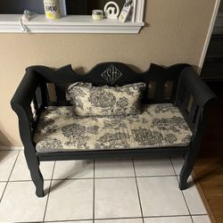 Sitting Bench with Cushion & Pillow