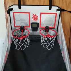 2-Player Electronic Over-the-Door Basketball Hoops Arcade Game w/ Sound & LCD