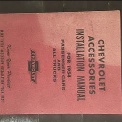 Original 1954 Chevrolet Accessories Installation Manual – GM Factory