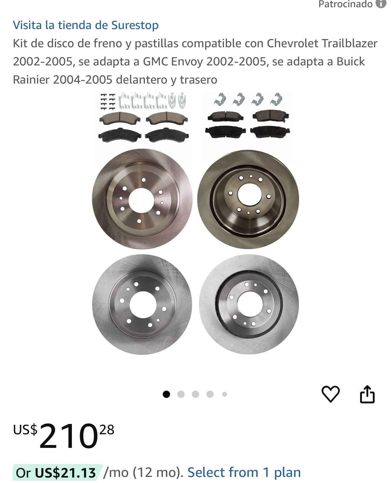 Discs and brakes for 2005 GMC Envoy