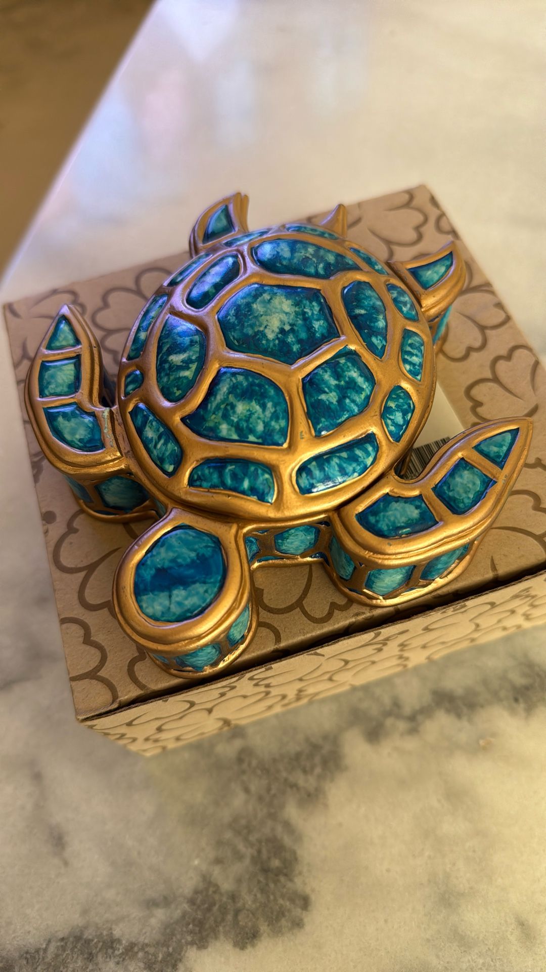 Turtle Turquoise Jewelry Box