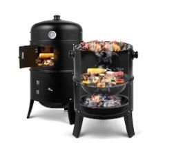 Winado Charcoal Grill 18-in W Black Barrel Charcoal Grill new