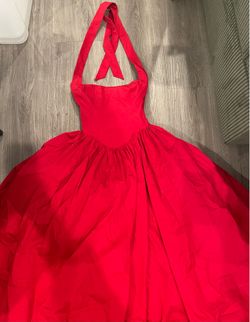 Red BabyBoo Halter Neck Ball Gown Dress