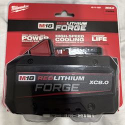 Milwaukee 8.0 M18 Red Lithium Forge. Read Below 