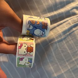 hello kitty stickers and pochacco tape