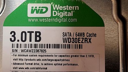 Western Digit 3TB HDD SATA III/64 MBcache[new-not Refurbished]