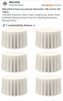 108” Round Ivory Tablecloths