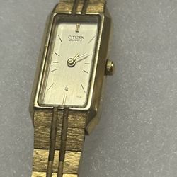 Ladies Women Citizen CQ Vintage Good Tone Watch 