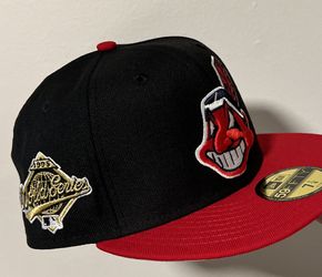 Chief Wahoo - Cleveland Indians 2Tone Black/Red Chief Wahoo With 1995 World  Series Patch & Grey UV New Era 59fifty Fitted Hat Size 7 1/2 NWT for Sale  in Los Angeles, CA - OfferUp