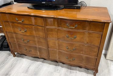 French Provincial Wood Dresser Set Vintage