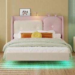 Full size floating bed frame