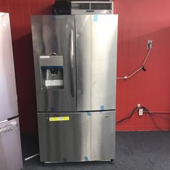 New Scratch And Dent Frigidaire 27 Cu Ft Stainless Steel French Door Fridge. 1 year Warranty 