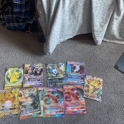 Rare pokemon cards with huge cards for display