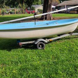 14' Capri Sail Boat And Galvanized Trailer All Licensed 