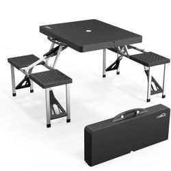 VINGLI 4Ft Portable Folding Picnic Table Camping Table