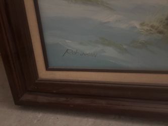 Robinson Signed Seascape Painting Framed