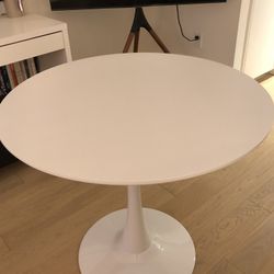 Brand New White Round Turnip Dining Table