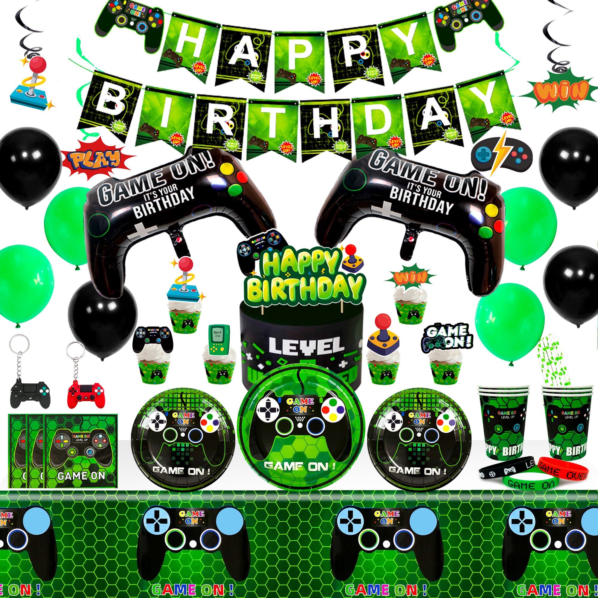 132pcs Gaming Birthday Party Supplies For Boys(New, Unopened)