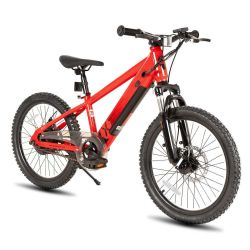 LE90 $190 JOYSTAR Starmoto 18 Inch Electric Bike for Kids & Teenagers Advanced Braking: Front and rear mechanical disc brakes provide reliable stopp