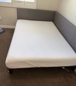 Full size bed frame and mattress