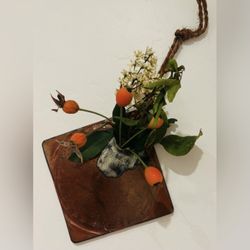 Original Vintage Signed Fine Art Pottery Wall Pocket Vase Antique Artist Artisan Collectible Rustic Glazed Ceramic Tile HILLCREST / UNIVERSITY HEIGHTS