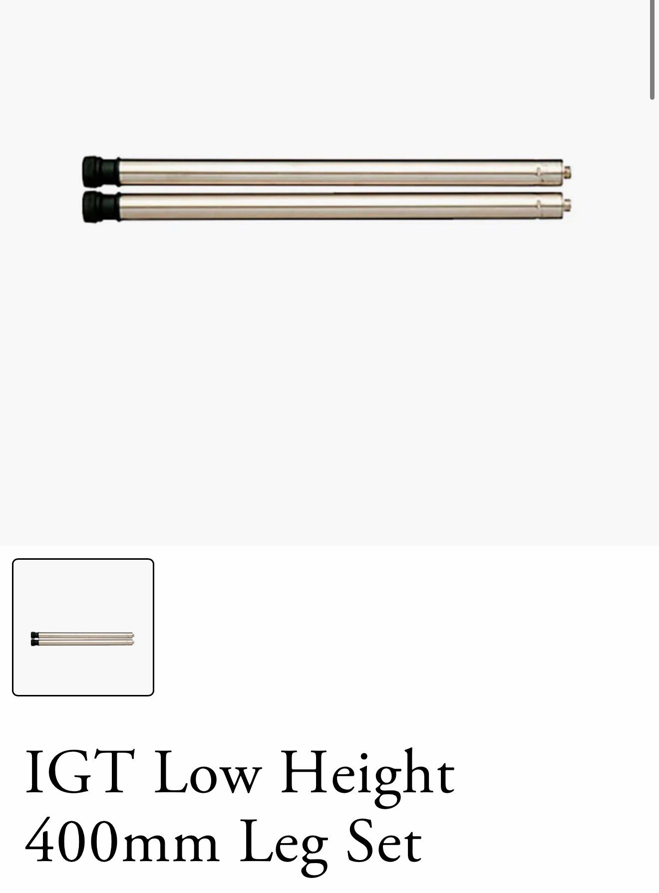 Snow Peak IGT Low Height 400mm Leg Set – Excellent Condition