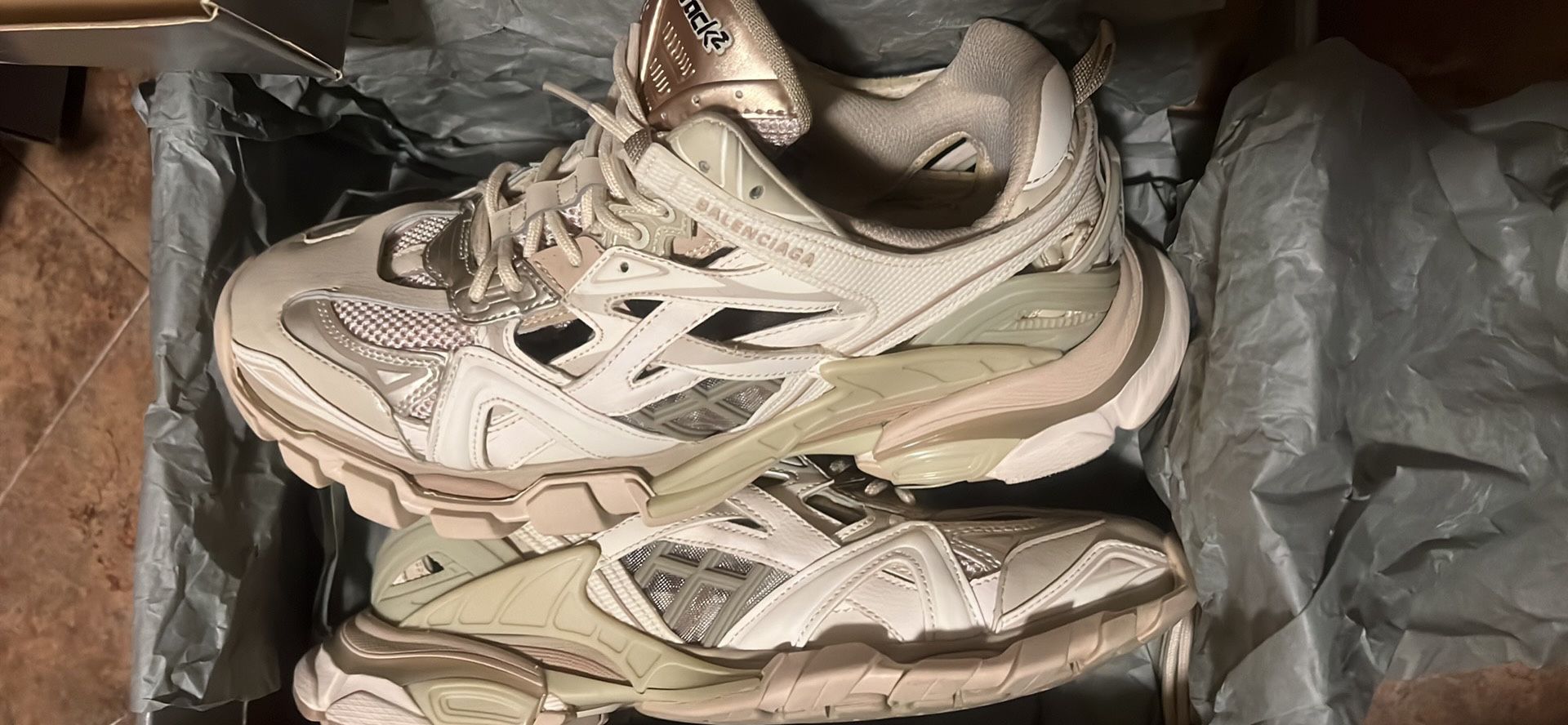Balenciaga Track.2 'Beige Metallic'