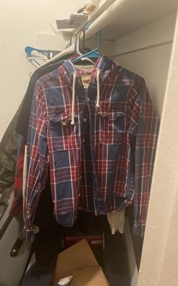 Hollister Hooded Long Sleeve Button Up