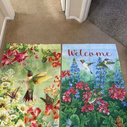 Hummingbird & Butterflies Outdoor Flags