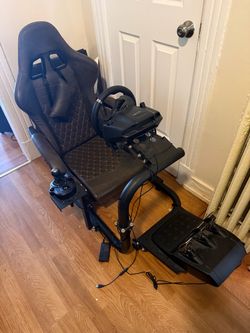 Logitech Racing Wheel, Pedals, Shifter + Racing Seat/Frame – $250