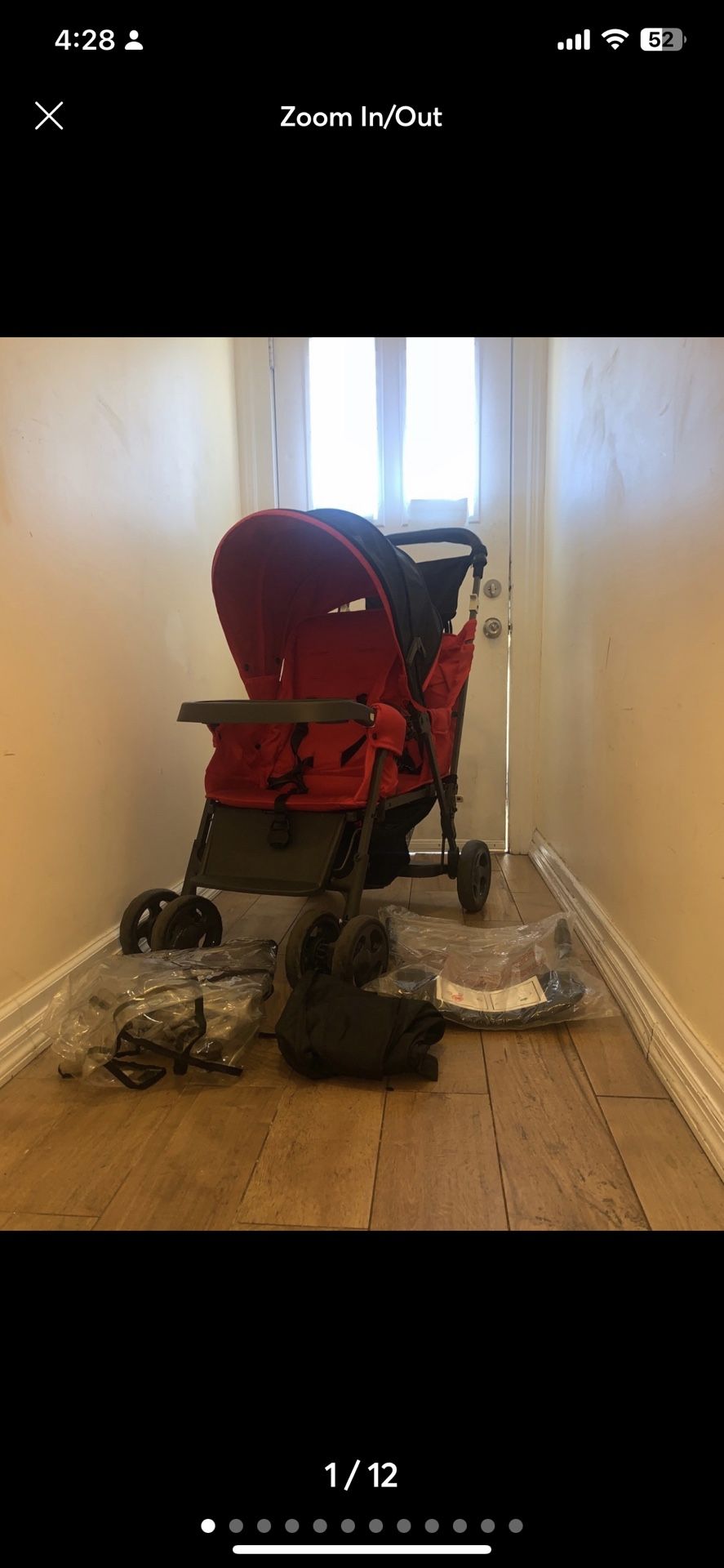 Joovy Caboose Double Stroller In Red