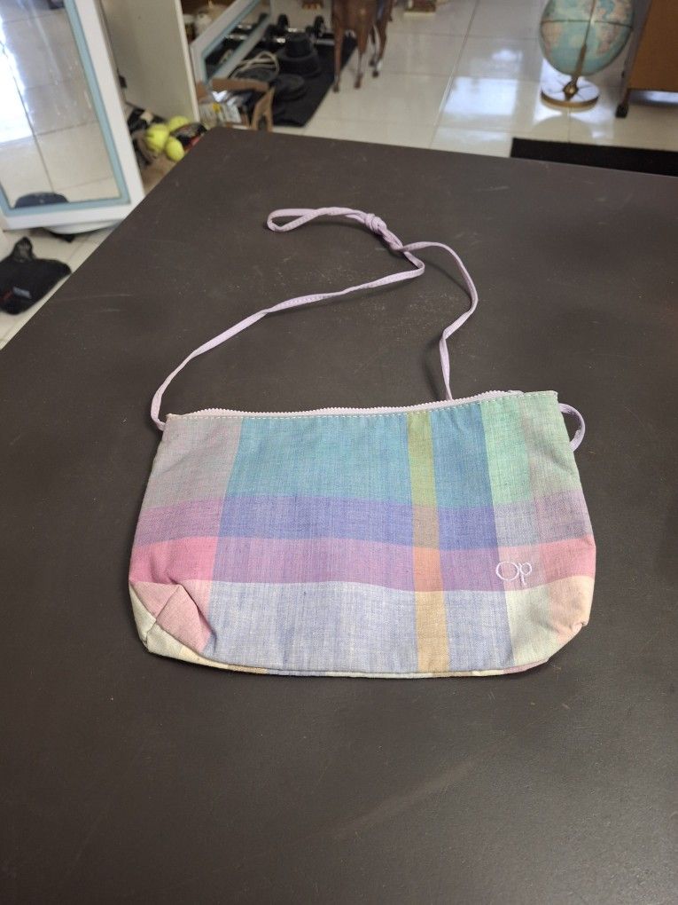 "NEW " Ocean Pacific Crossbody Tote Bag, Plaid Pastels