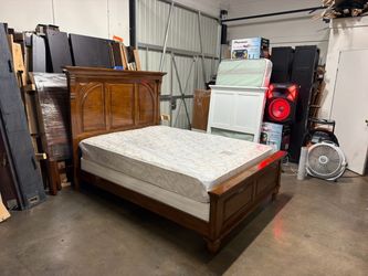 Wood Bed Frame with Headboard and Footboard