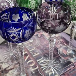 6 NACHTMANN TRAUBE CUT TO CLEAR CLEAR 8 1/4" WINE HOCKS     $80 each - Fixed price
