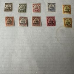 Marianen German Yacht Stamp Group Of 9 