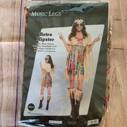 Halloween Costume Retro Hipster  Hippie Dress Women Size XS