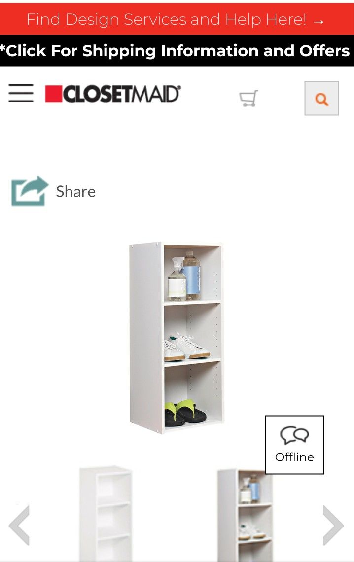 Closetmaid 3 Shelf Stackable Organizer. 