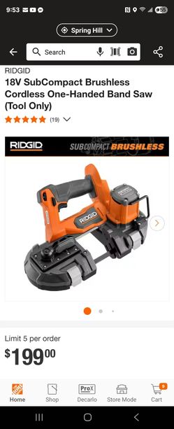 Rigid 18v Compact Bandsaw