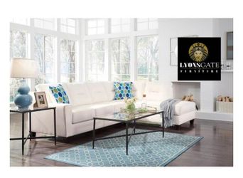 New white luxury sectional! Couch and Loveseat set sofa Deals now