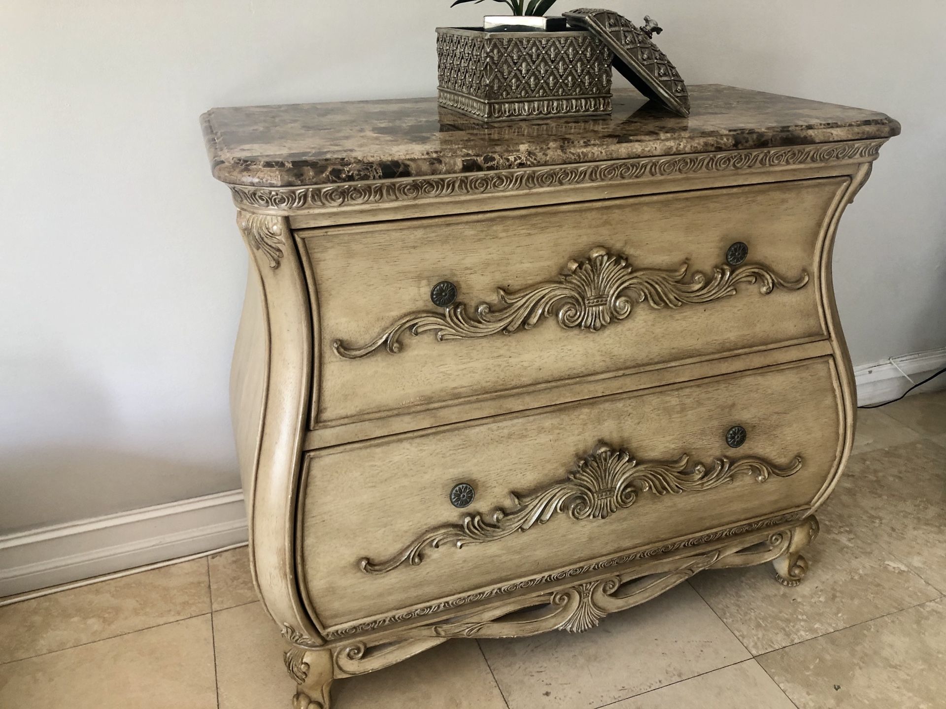 BOMBAY CHEST DRESSER WITH BEAUTIFUL MARBEL by Cindy Crawford