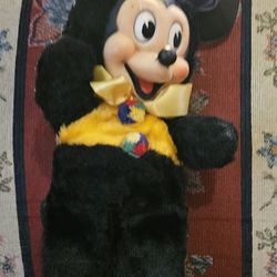 VTG GUND M & G CO. MICKEY MOUSE RUBBER FACE STUFFED MOUSE  TOY ANIMAL 