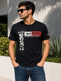 Diesel Men’s Black Graphic T-Shirt